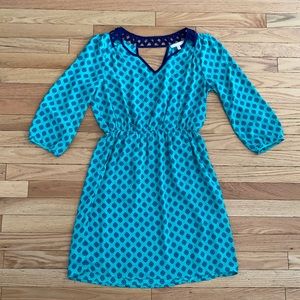 Skies Are Blue Green Geometric Dress